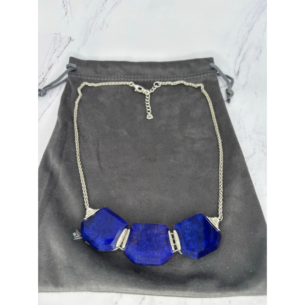 Vintage EUC Silpada "Blue Grotto" Necklace N3024 Lapis, Rock Crystal, Sterling - Picture 4 of 10